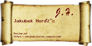 Jakubek Horác névjegykártya
